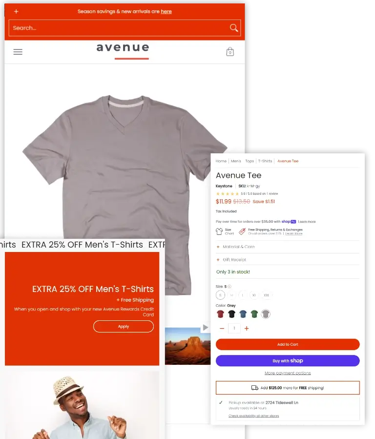 Avenue shopify fashion theme mobile