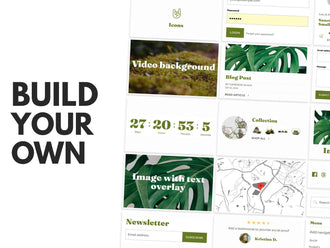 Customize one-of-a-kind sections using 20 different blocks