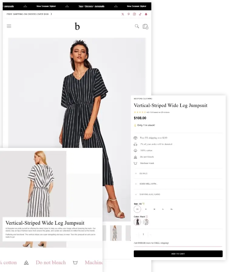 Bespoke shopify clothing theme mobile