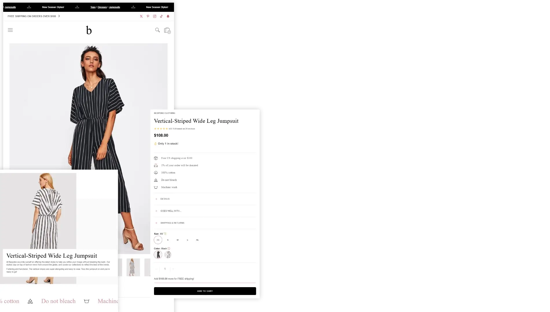 Bespoke shopify clothing theme