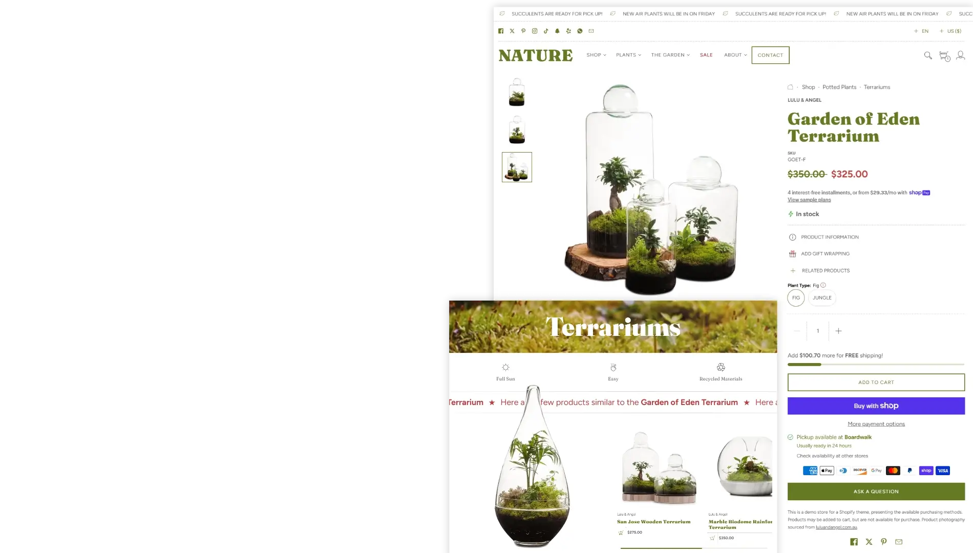 Nature shopify garden theme