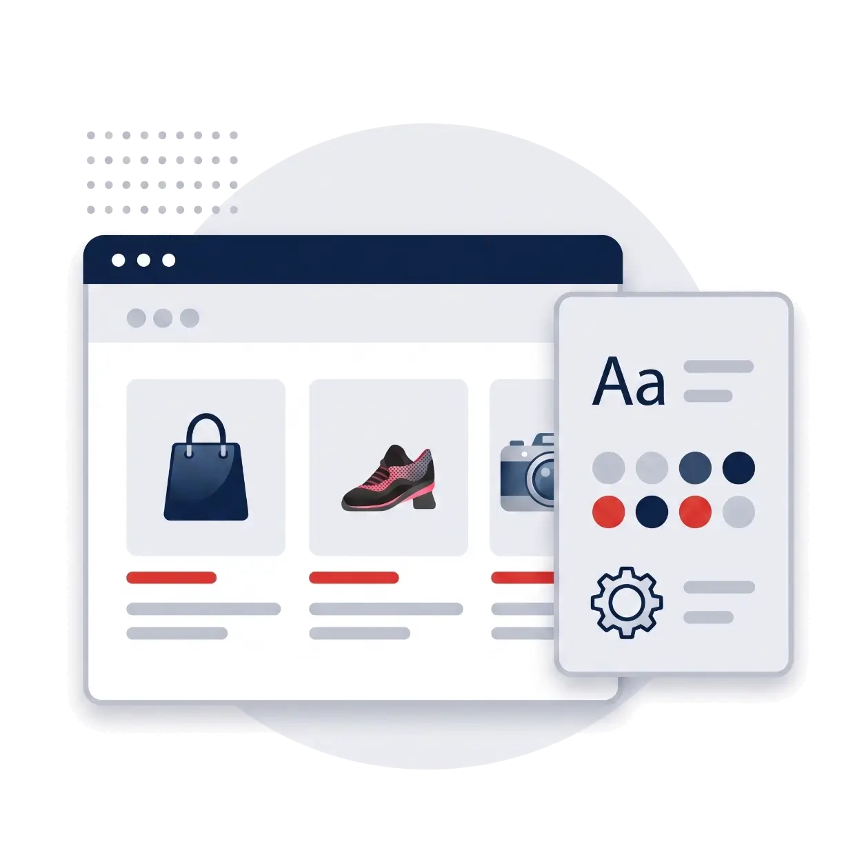 Red plug design shopify theme customization