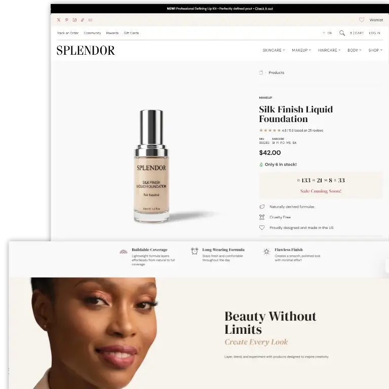 Splendor shopify beauty theme mobile