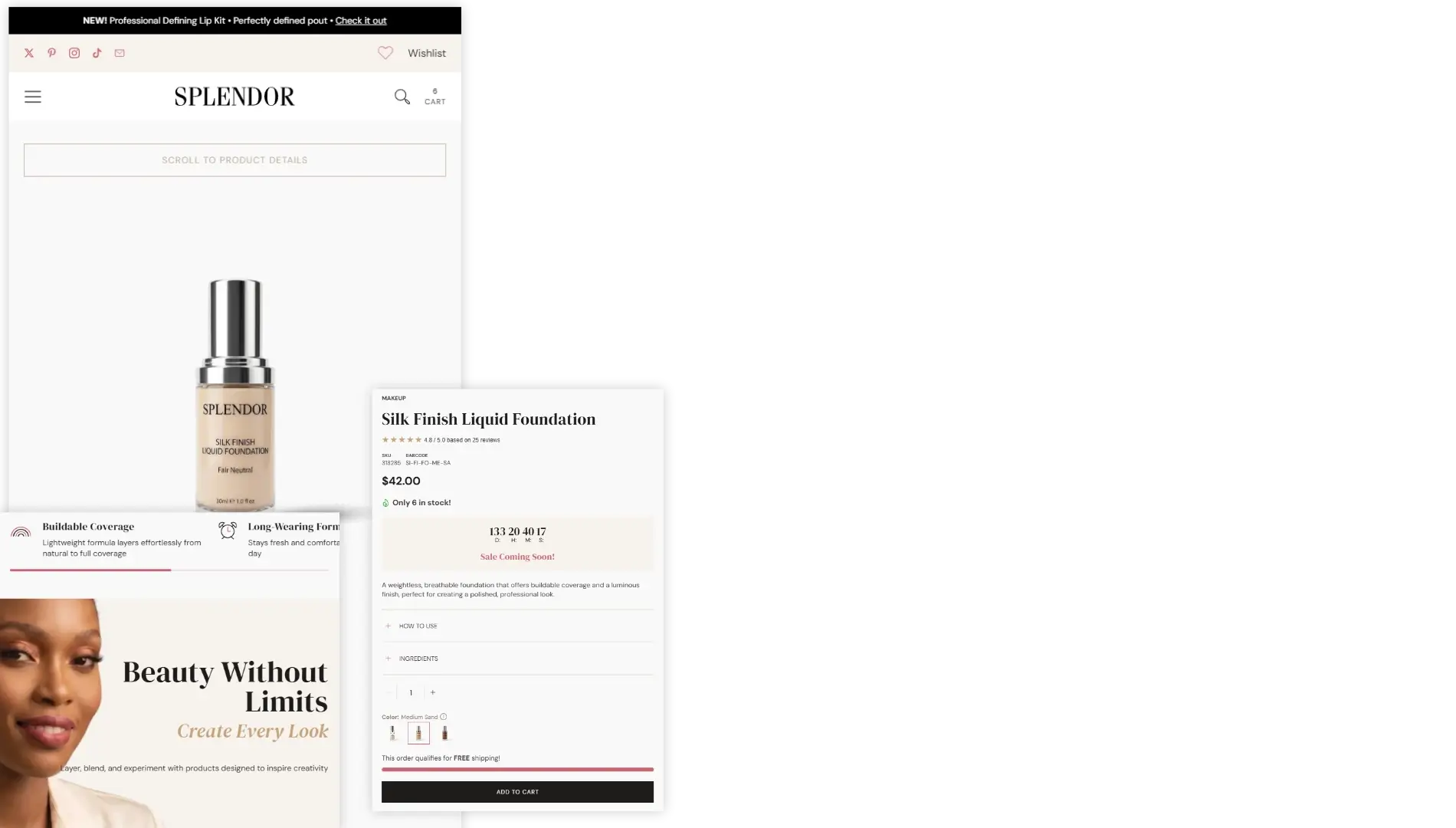 Splendor shopify cosmetic theme