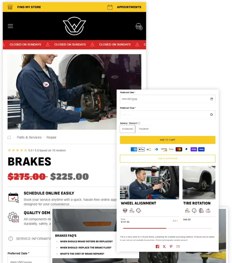 Workshop shopify car theme mobile